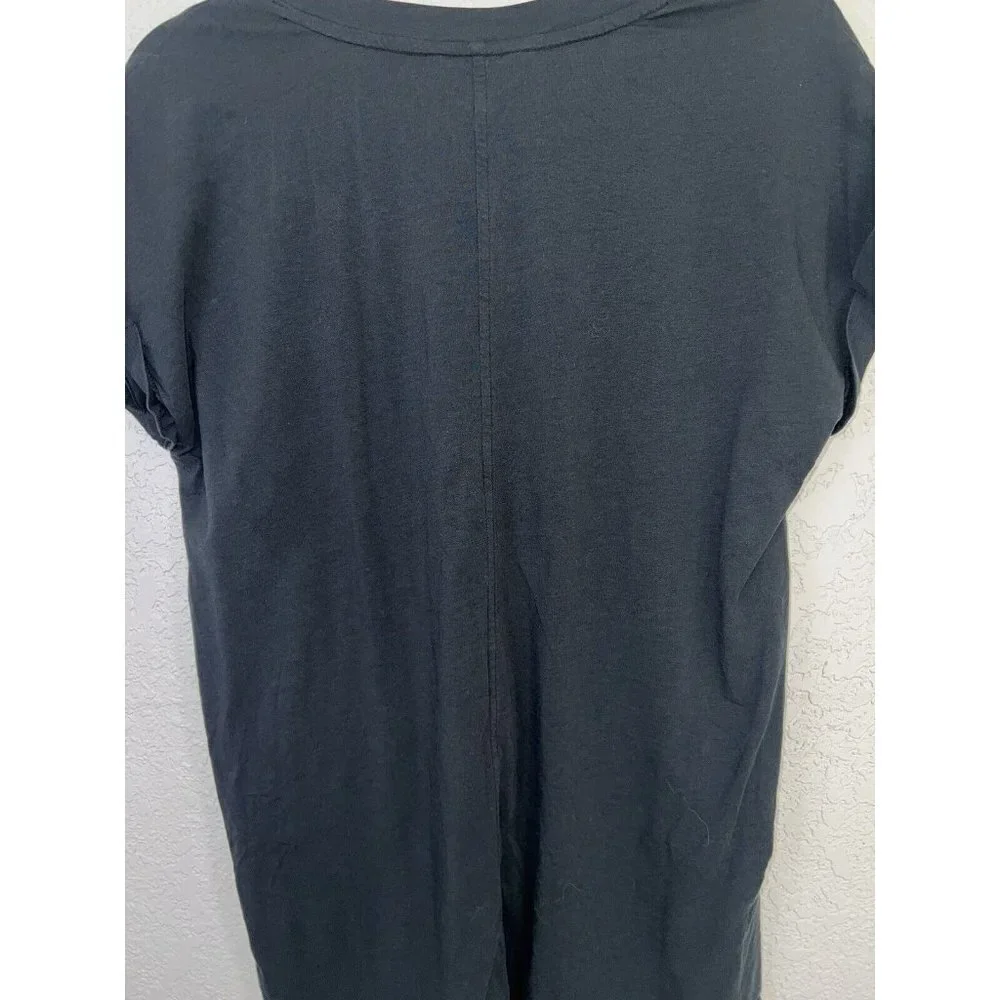 Banana Republic T Shirt Womens Small Short Rolled Sleeve V Neck Stretch Black H - Picture 8 of 9